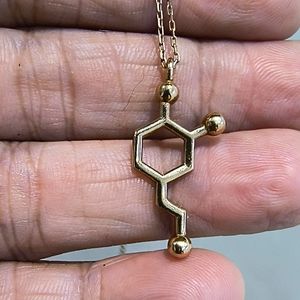 Molecular formula Dopamine (Love) necklace.